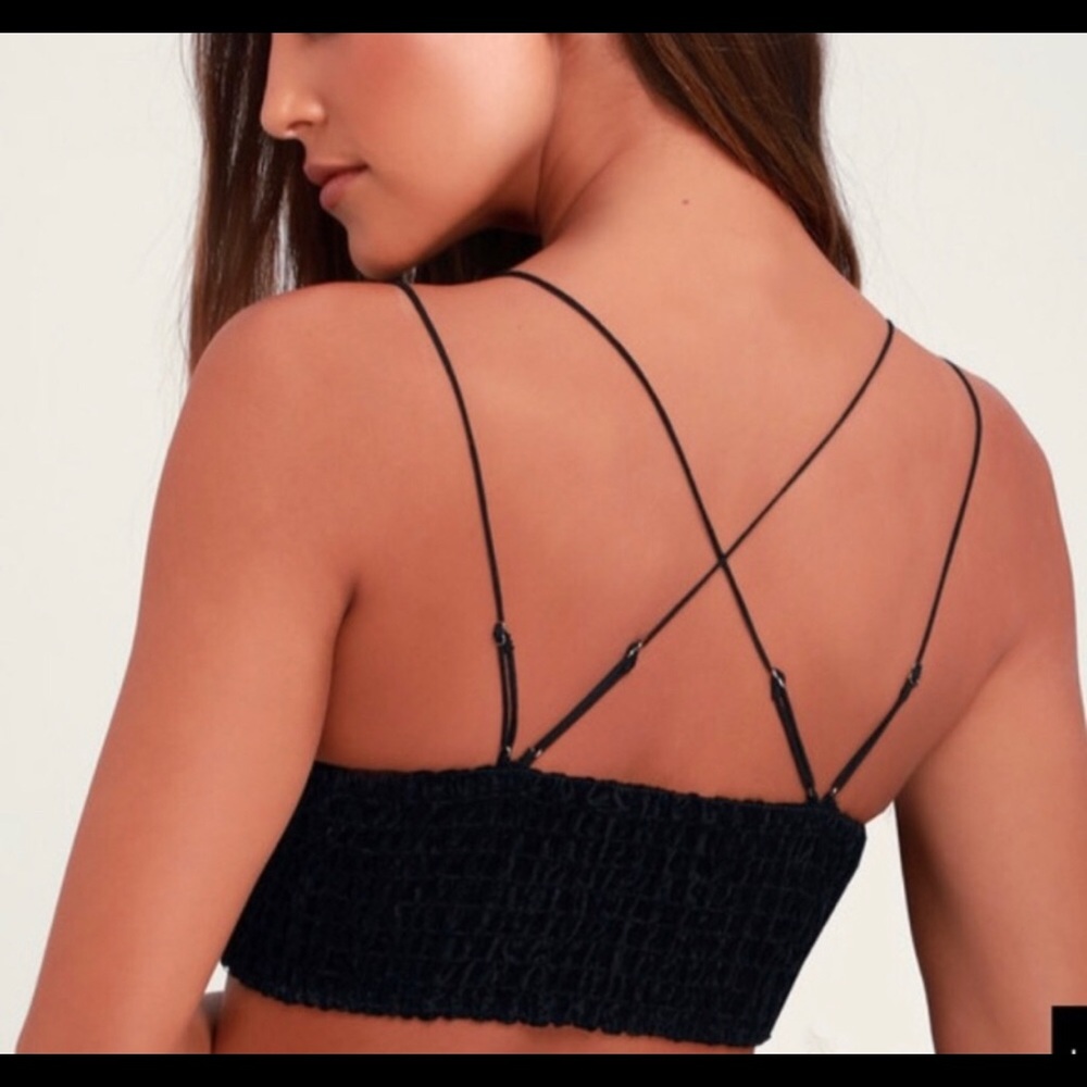 Free People Black Velvet Bralette